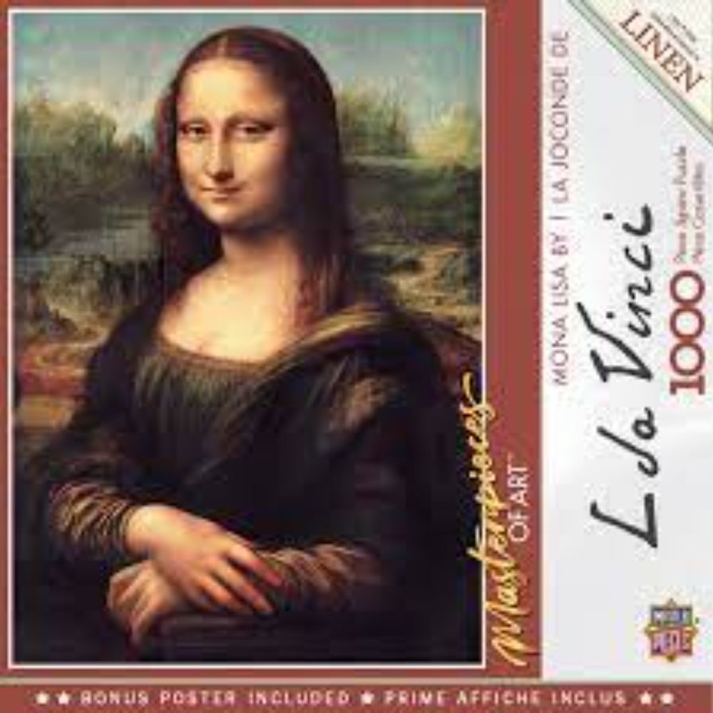 Masterpieces Mona Lisa  Linen 1k pc jigsaw puzzle